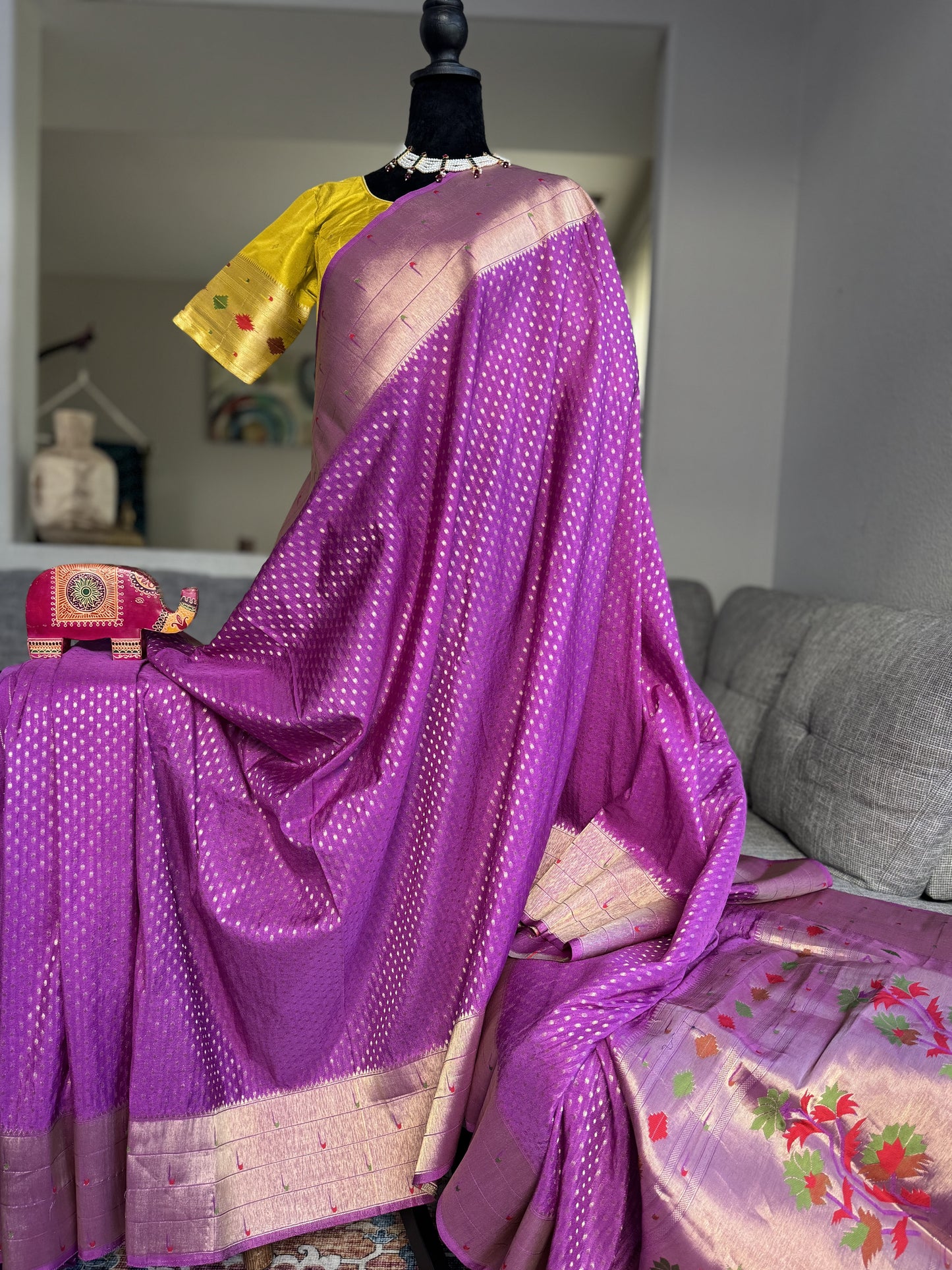 Semi Georgette Saree in Lavender