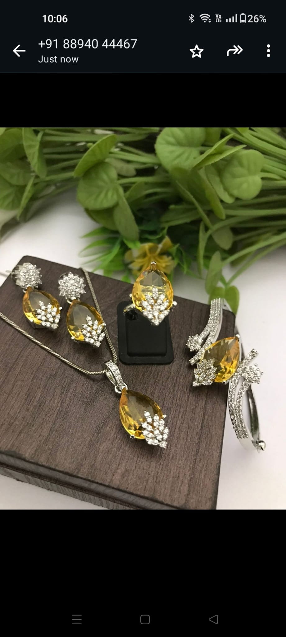Crystal Necklace with earrings & Bracelets