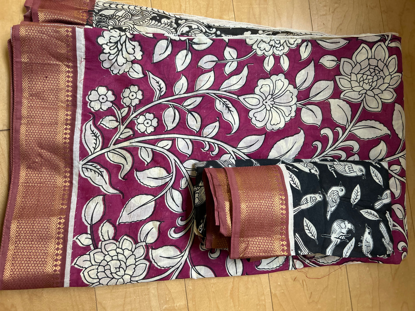 Floral Kalamkari Printed Saree