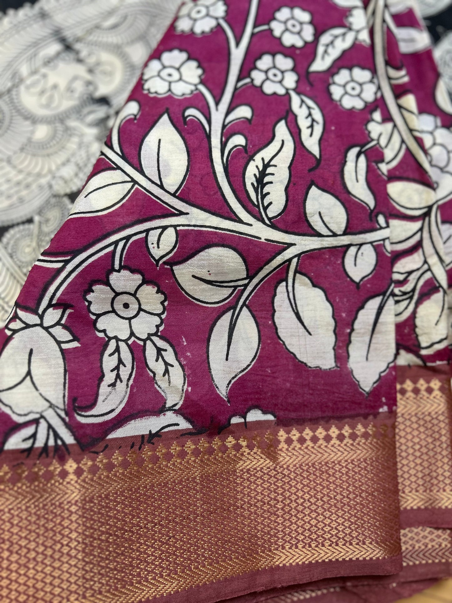 Floral Kalamkari Printed Saree