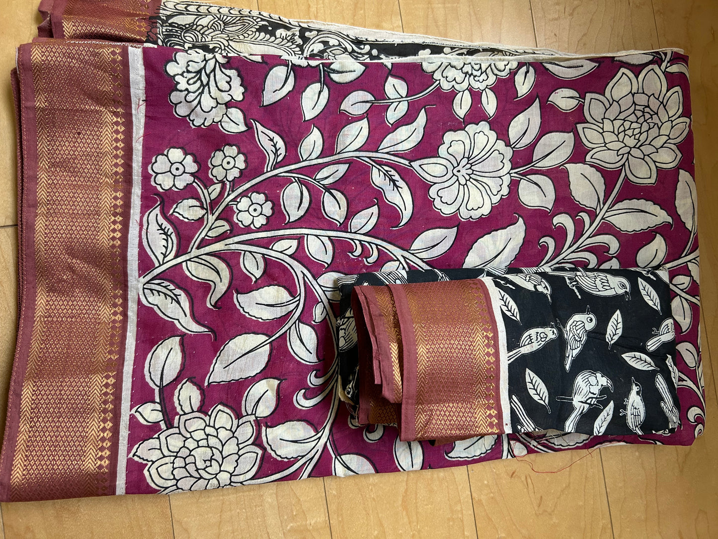 Floral Kalamkari Printed Saree