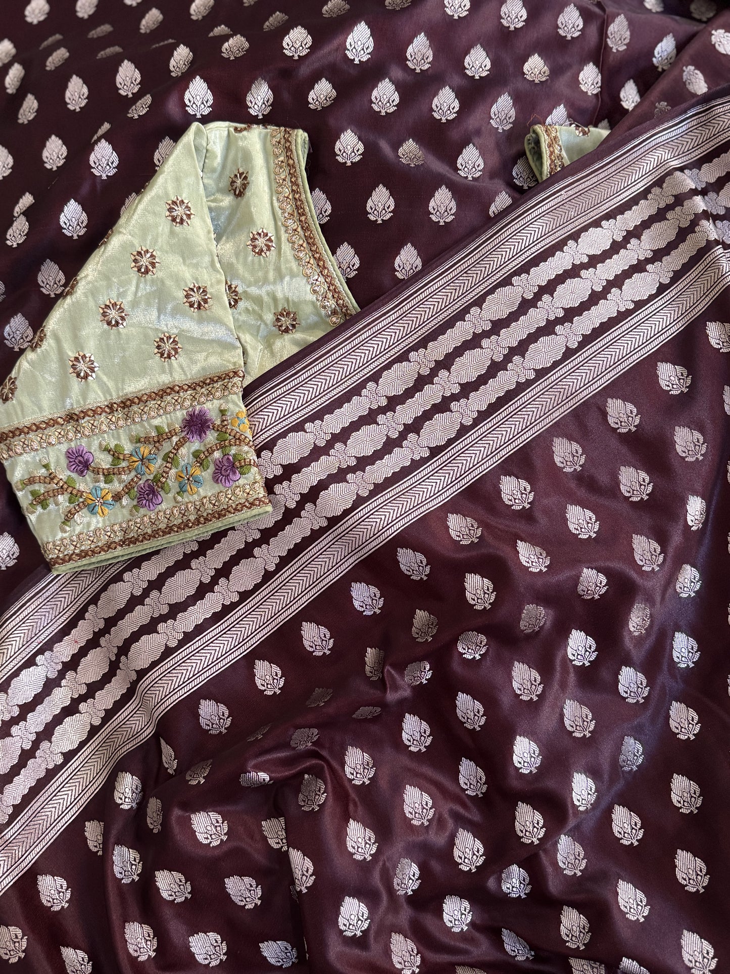 Pure Banarasi Saree in Brown