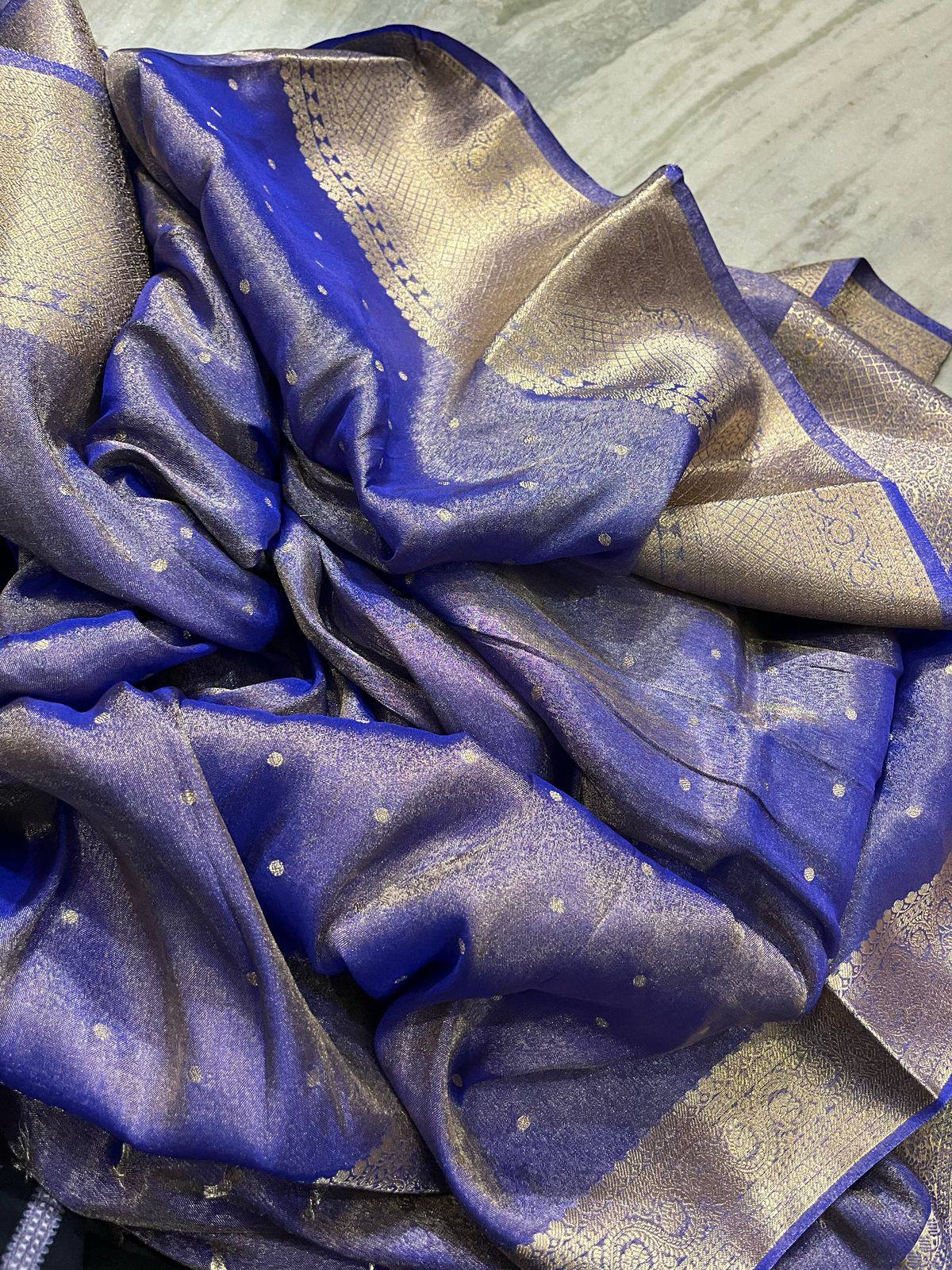 Tissue Saree in Indigo
