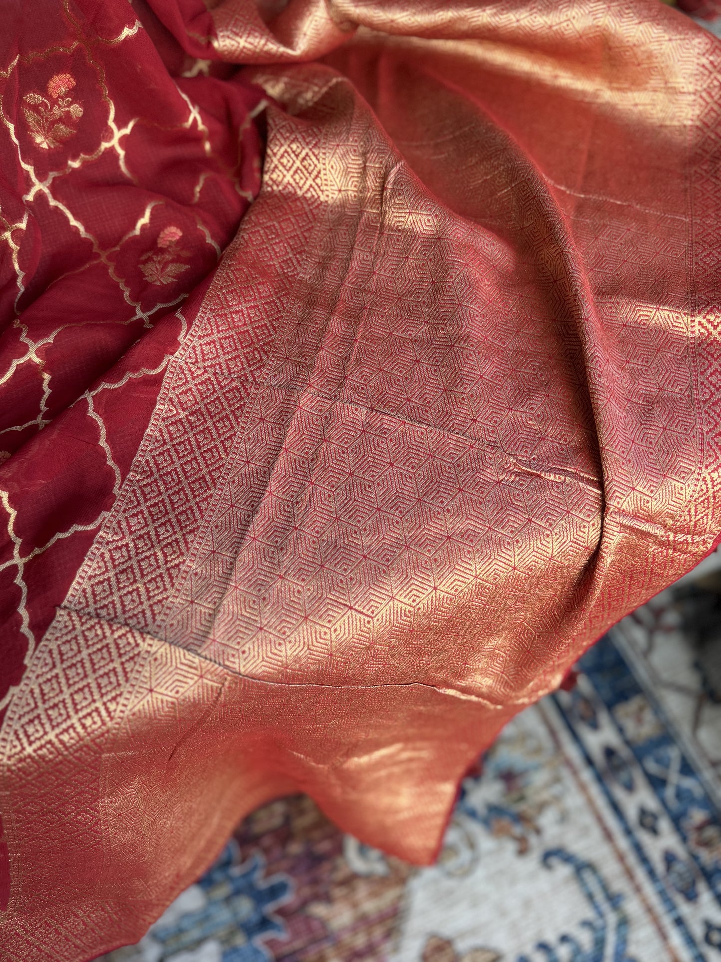 Pure Georgette Saree in Red