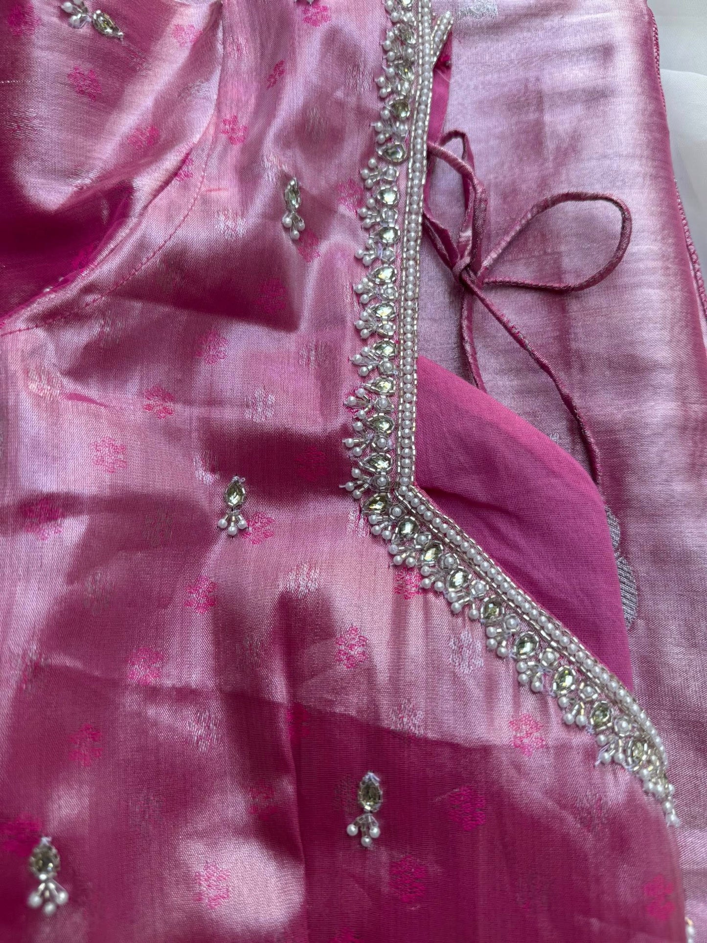 Tissue Saree in Pink Shade