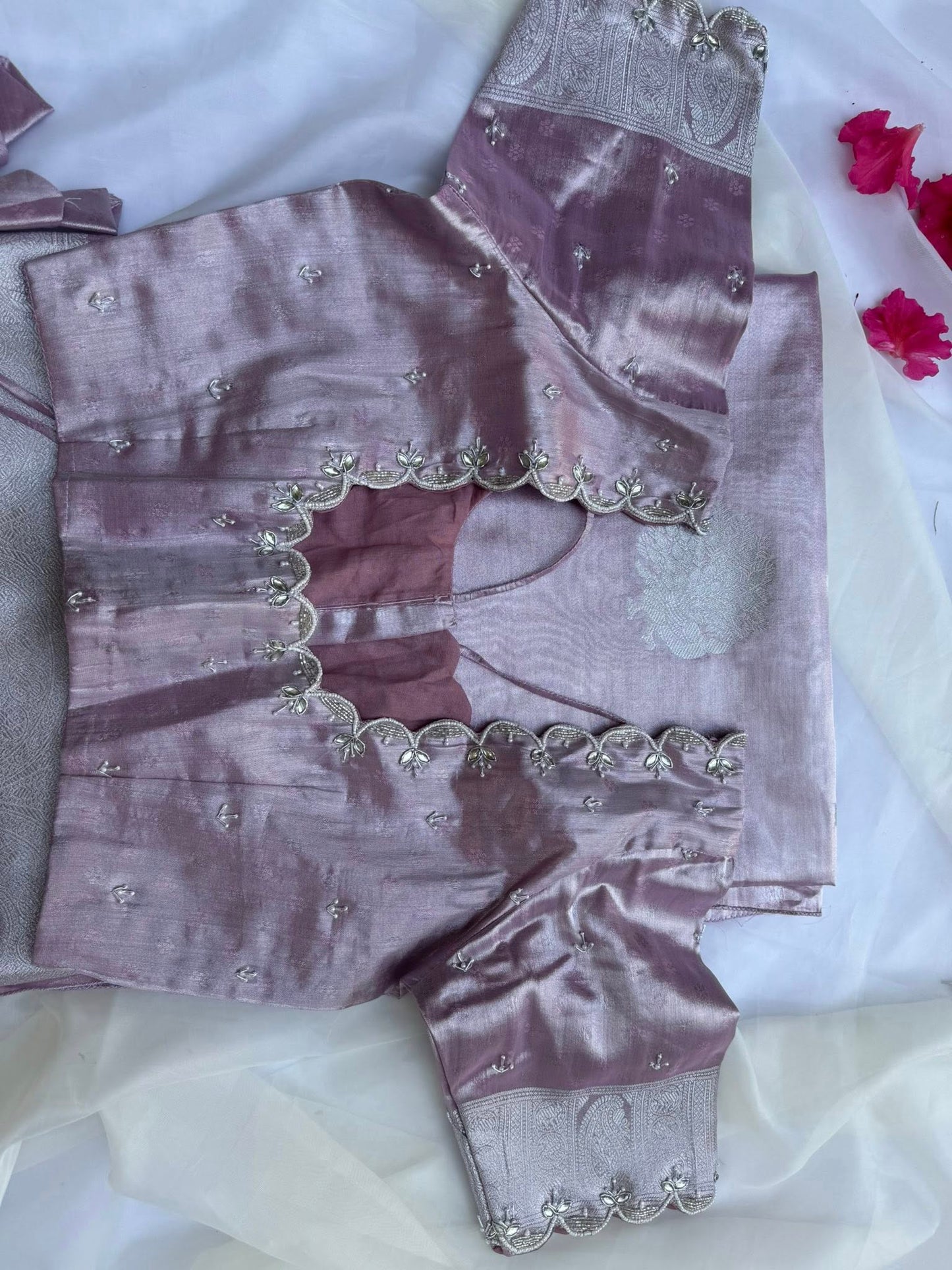 Tissue Saree in Grape Tone