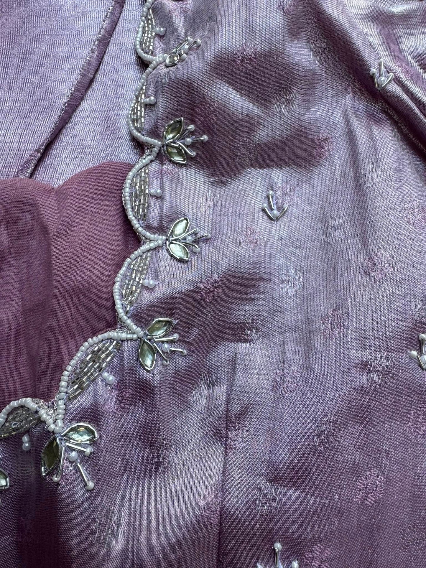 Tissue Saree in Grape Tone
