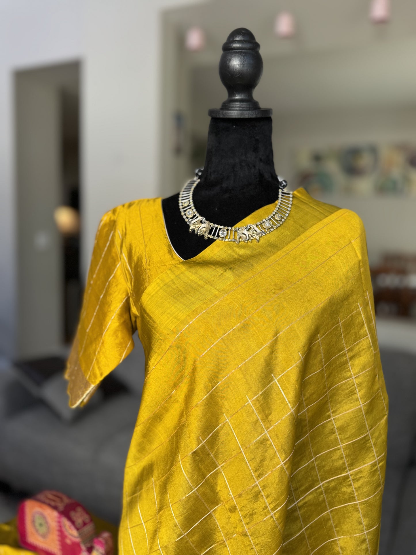 Raw Mango Handloom Saree in Mustard