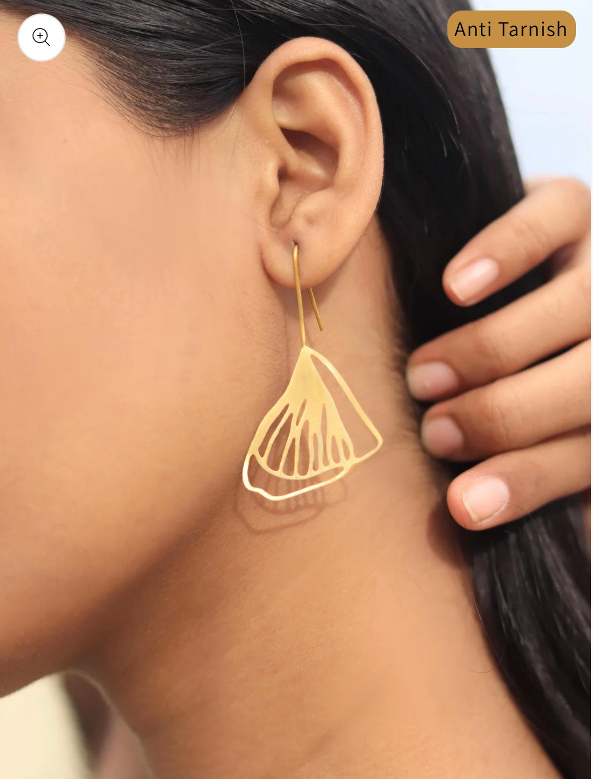 Brass Inverted Butterfly Danglers