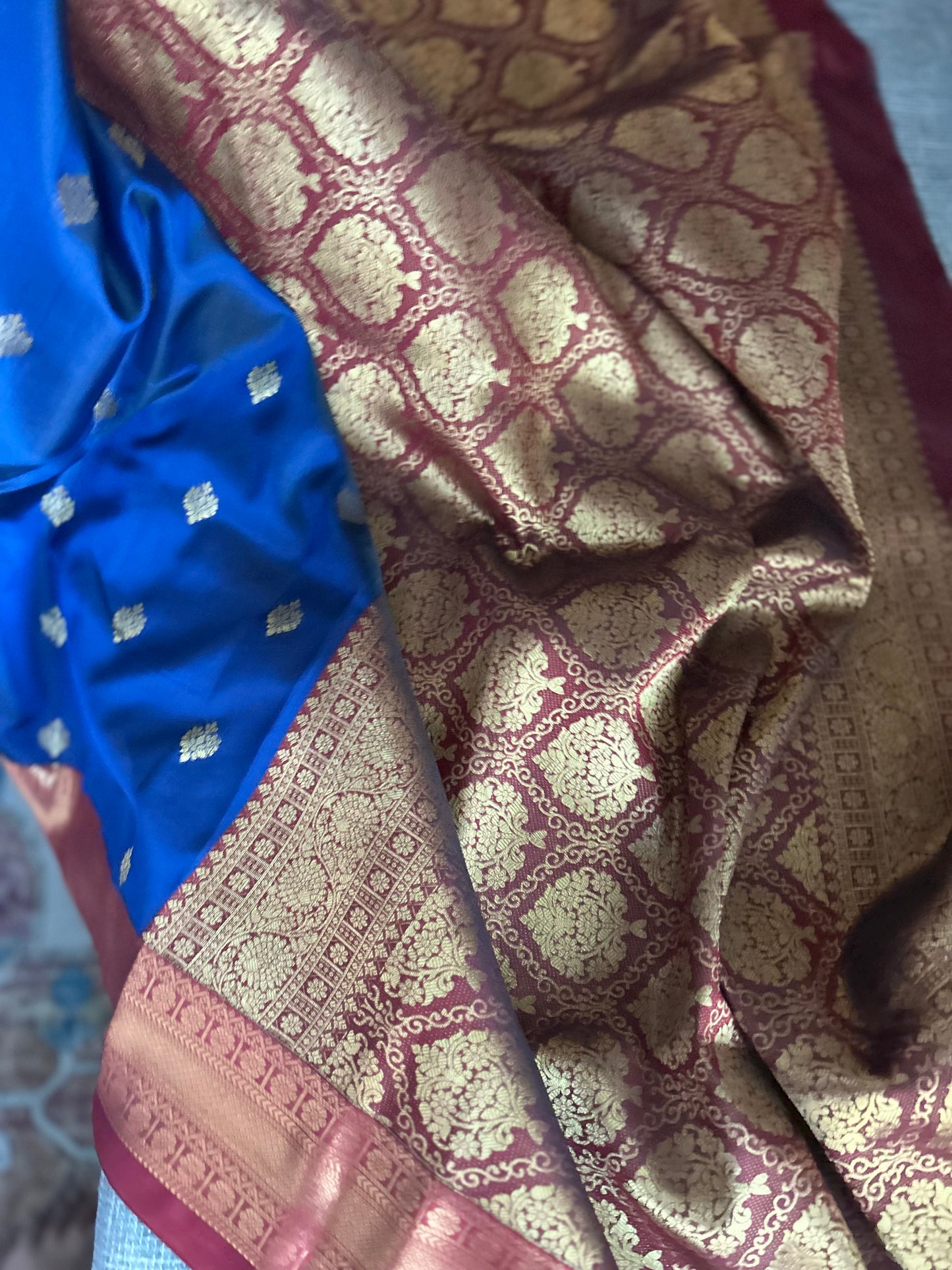Soft Gadwal Saree with stitched blouse.
