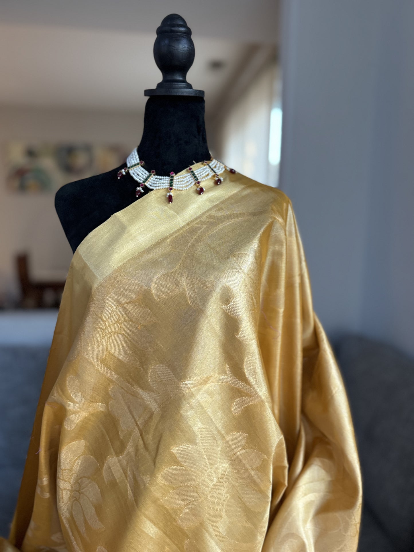 Mangalagiri Tissue Saree in gold
