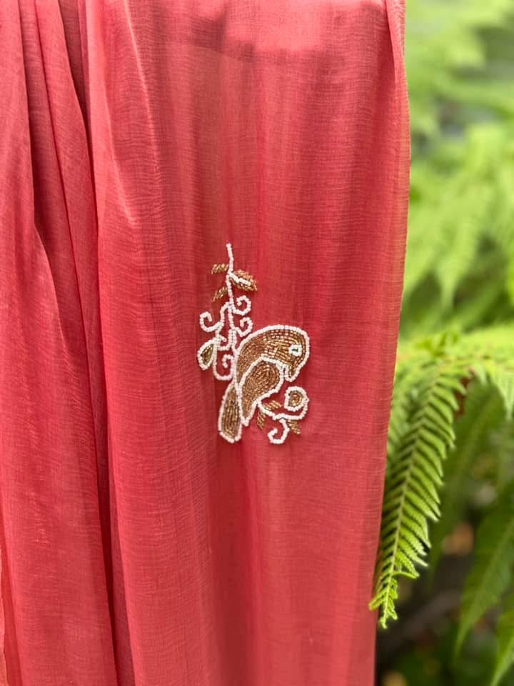 Pure Chiffon Saree in Orange
