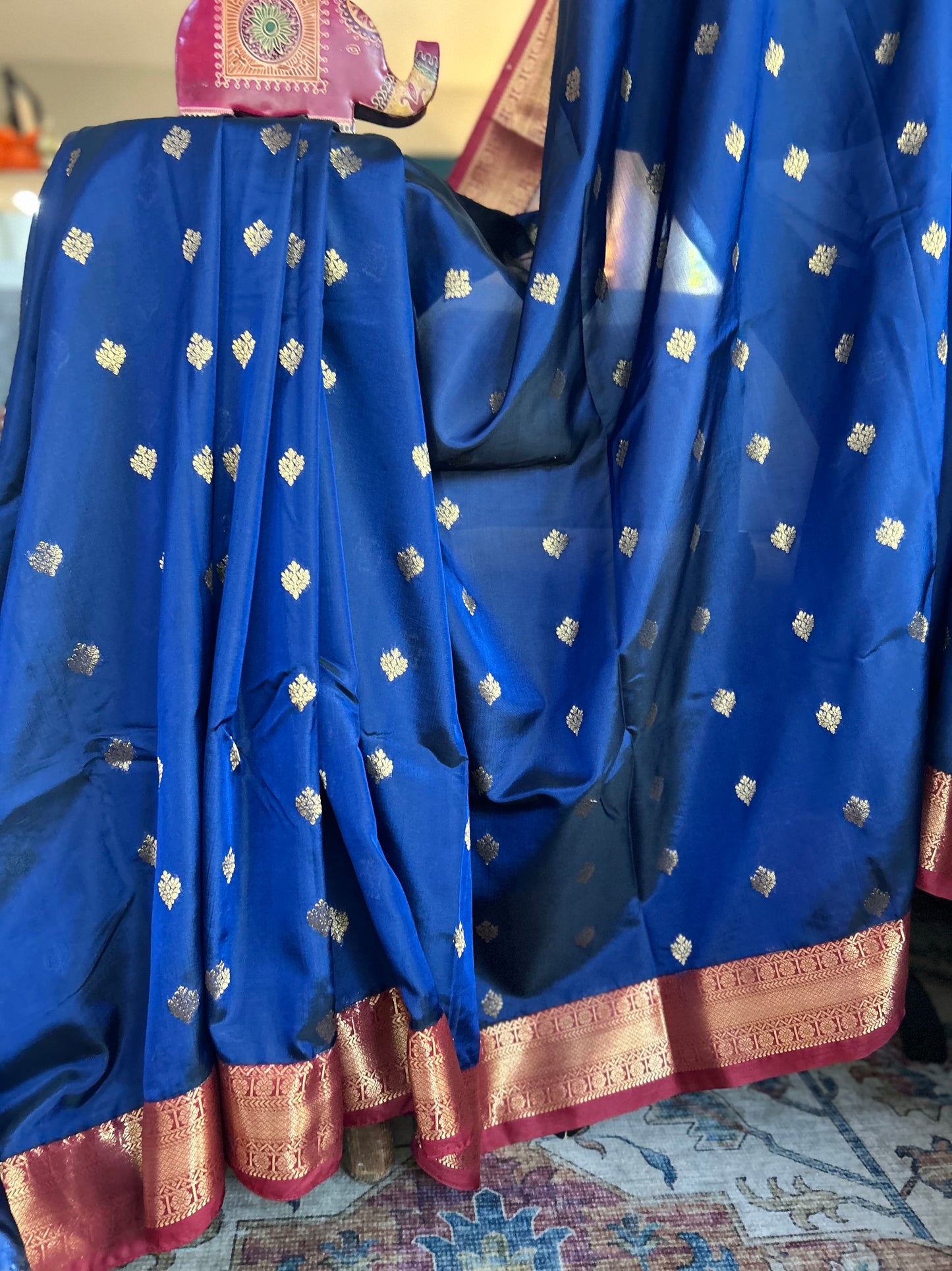 Soft Gadwal Saree with stitched blouse.