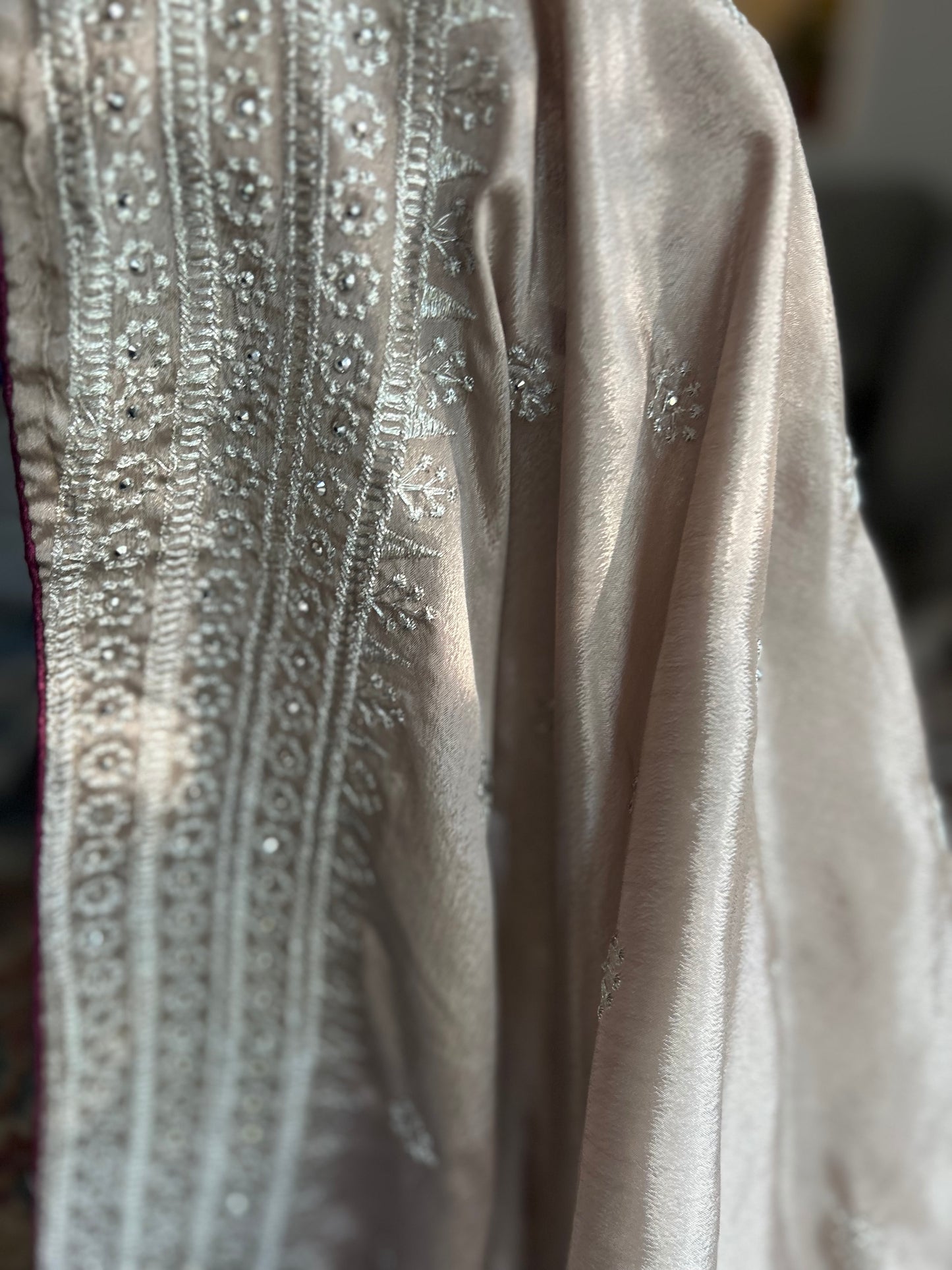 Flowy Party Wear Saree in Plum Wine shade