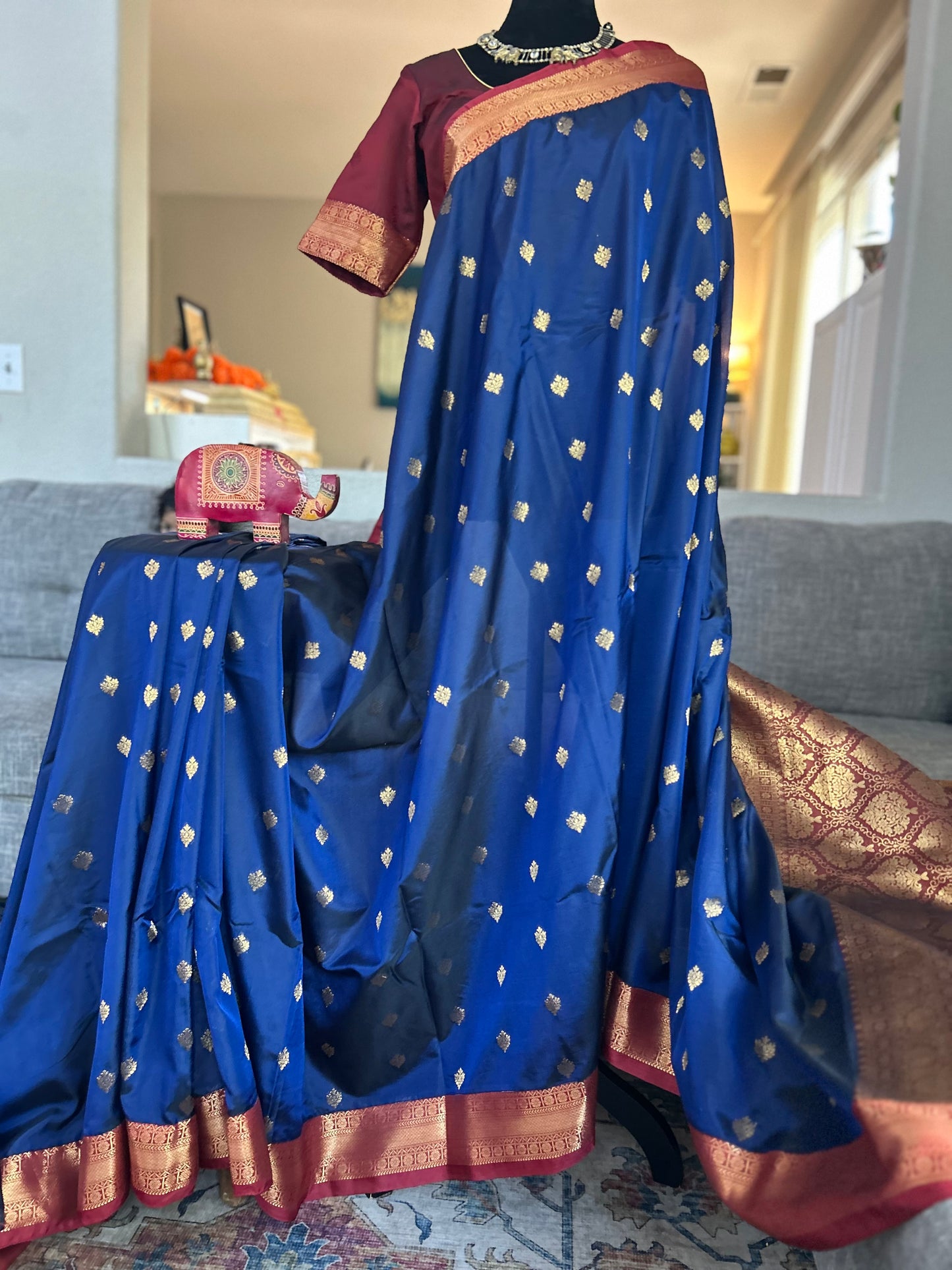 Soft Gadwal Saree with stitched blouse.