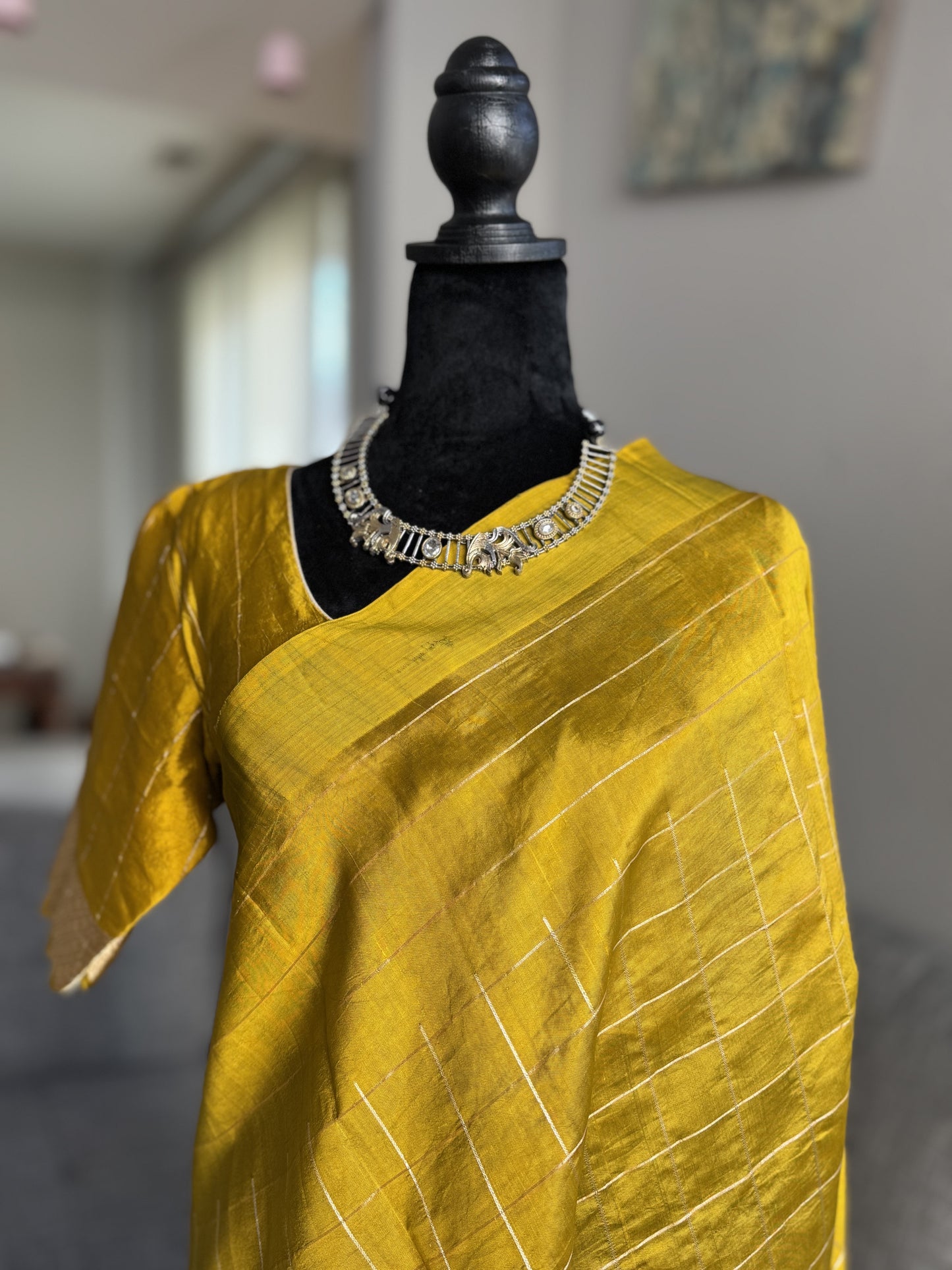 Raw Mango Handloom Saree in Mustard