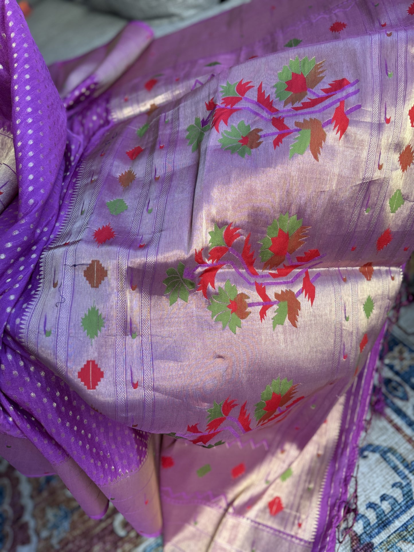 Semi Georgette Saree in Lavender