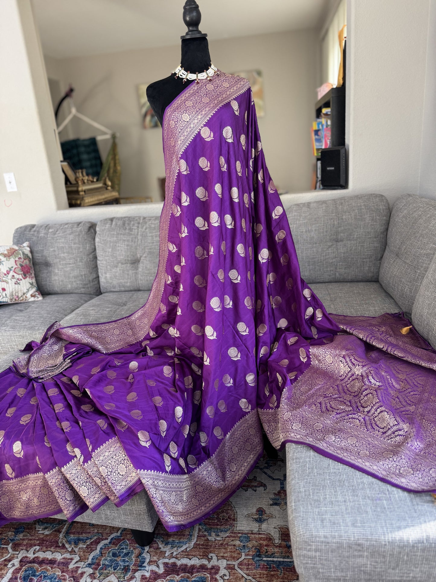 Handloom Banarasi Saree in Purple