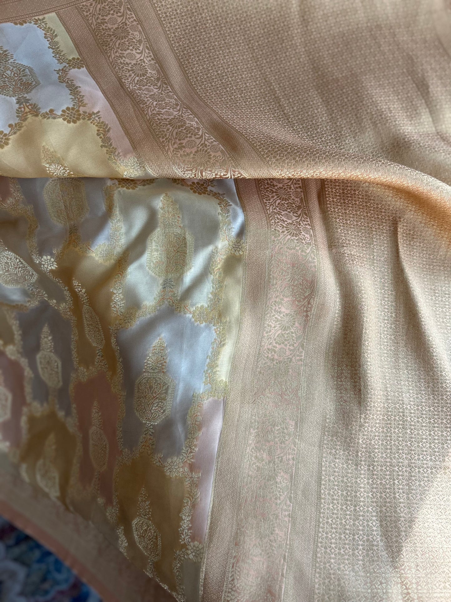 Pure Rankat Saree in Pastel Tones