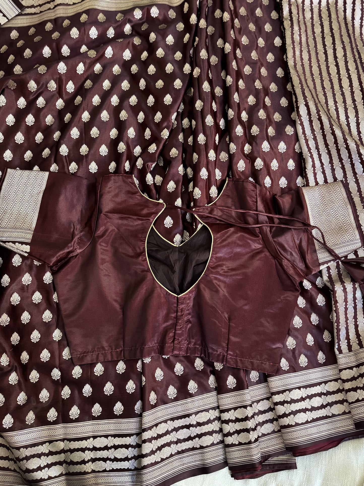 Pure Banarasi Saree in Brown
