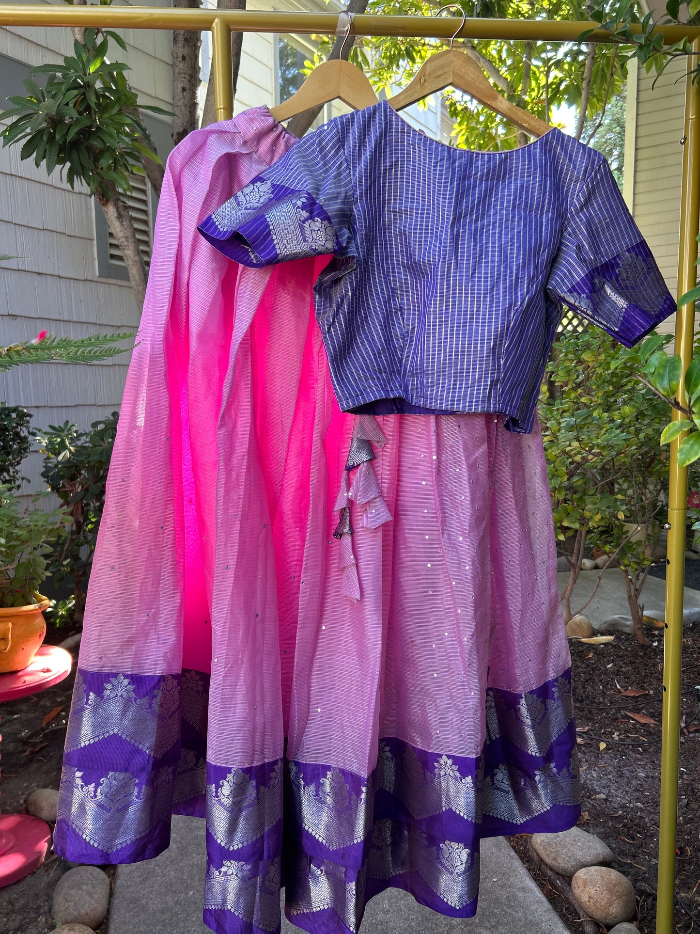 Pink Lehanga with Croptop