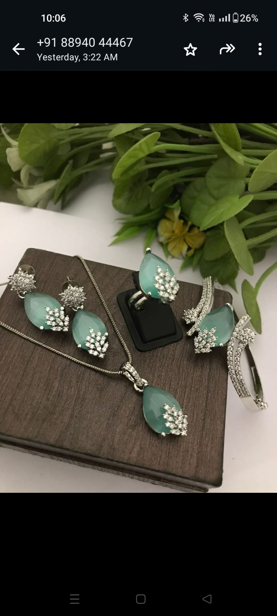 Crystal Necklace with earrings & Bracelets