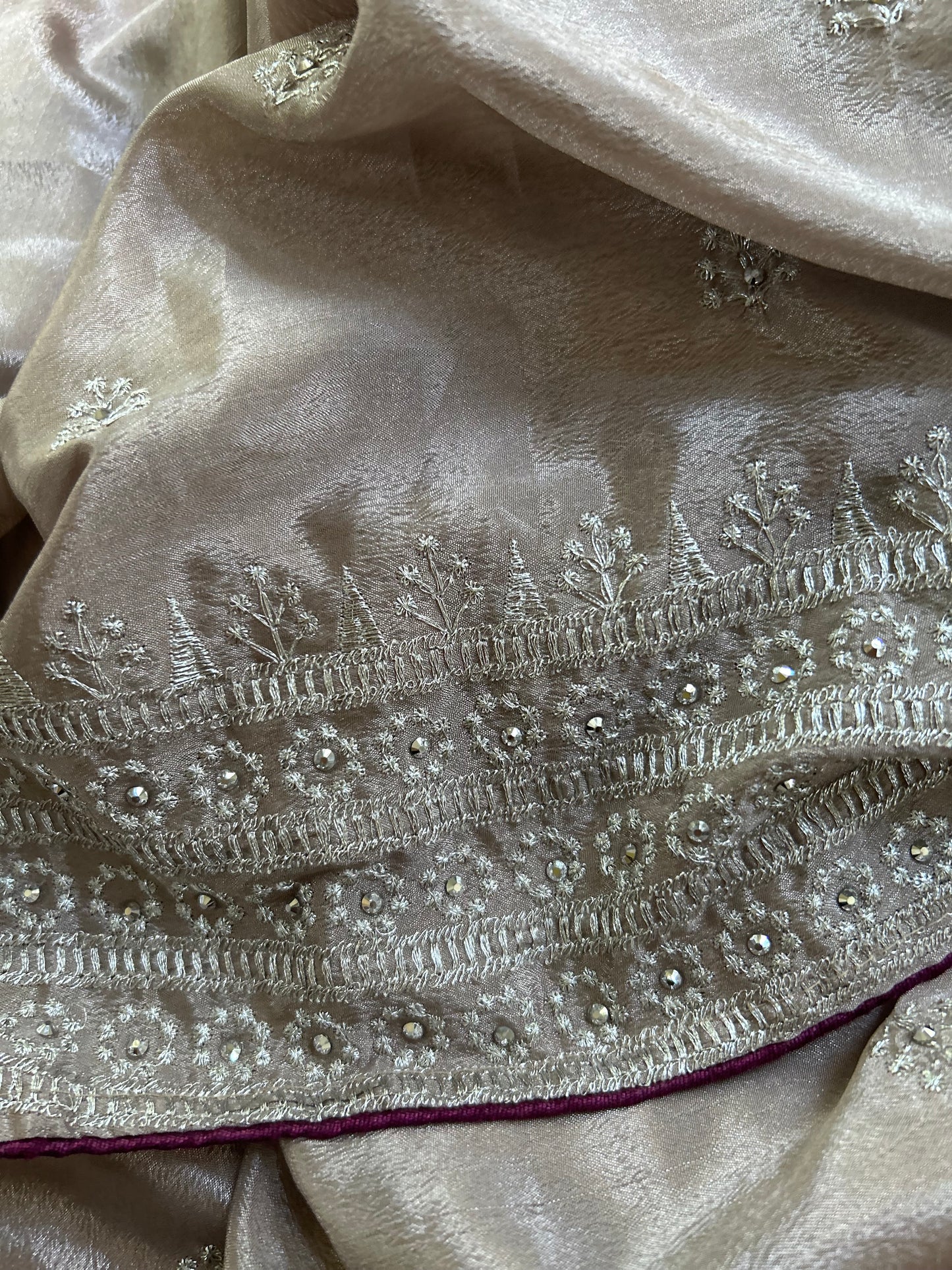 Flowy Party Wear Saree in Plum Wine shade