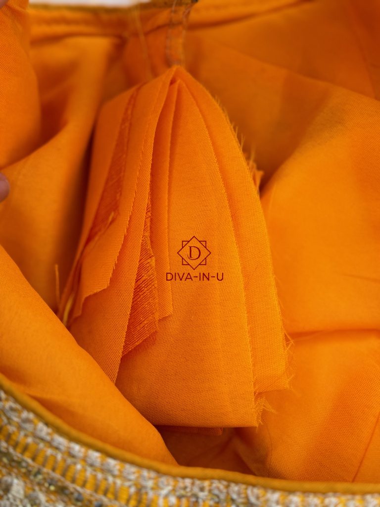 Mango Yellow Golden Embroidery Blouse