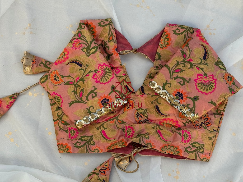 Grey Banarasi Brocade Blouse