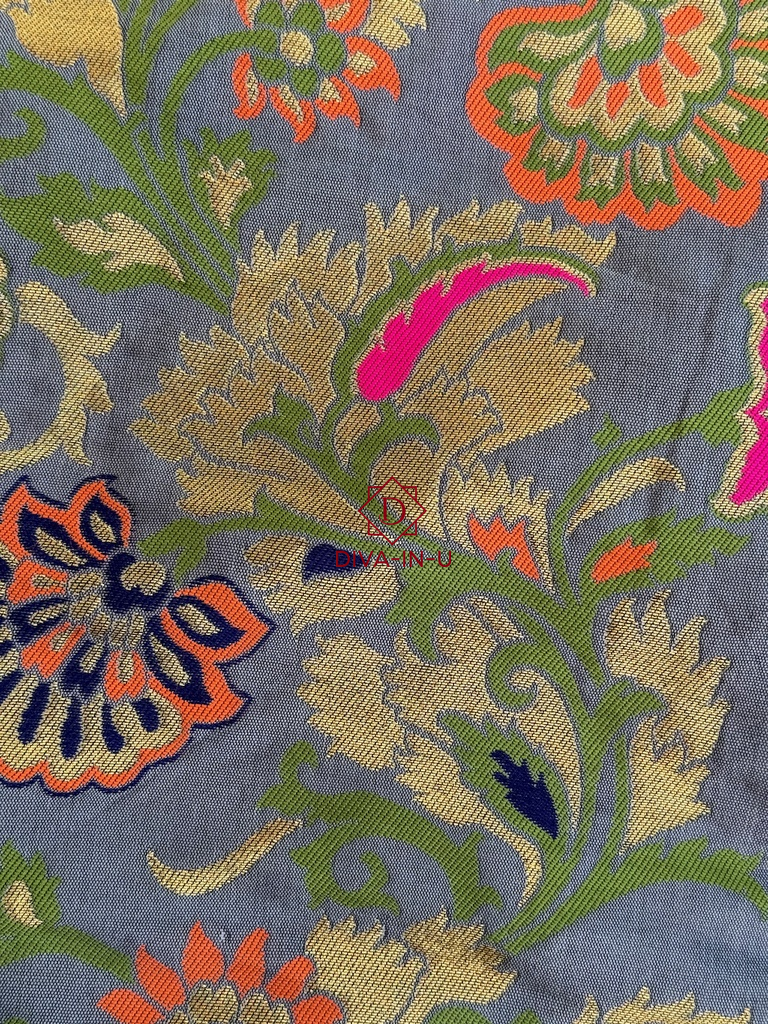 Grey Banarasi Brocade Blouse