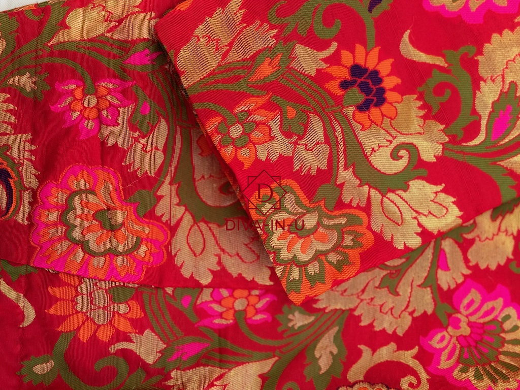 Red Banarasi brocade blouse