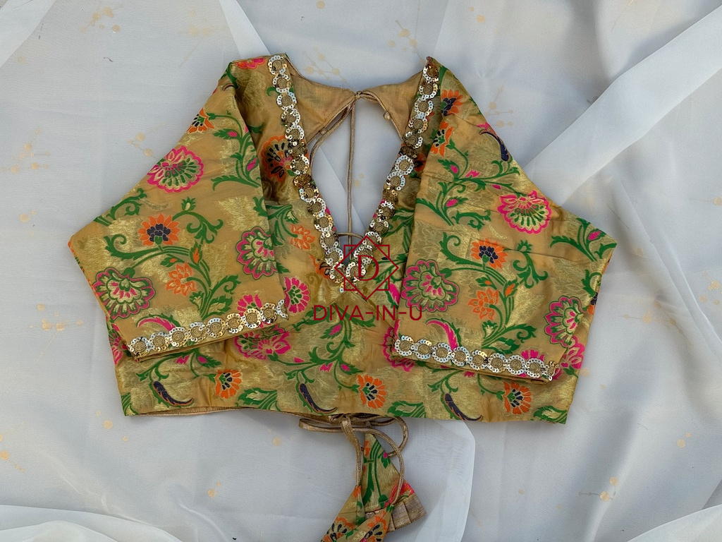 Grey Banarasi Brocade Blouse