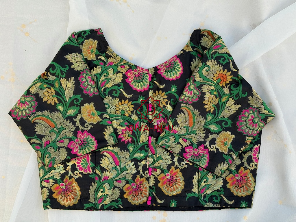 White Banarasi brocade blouse