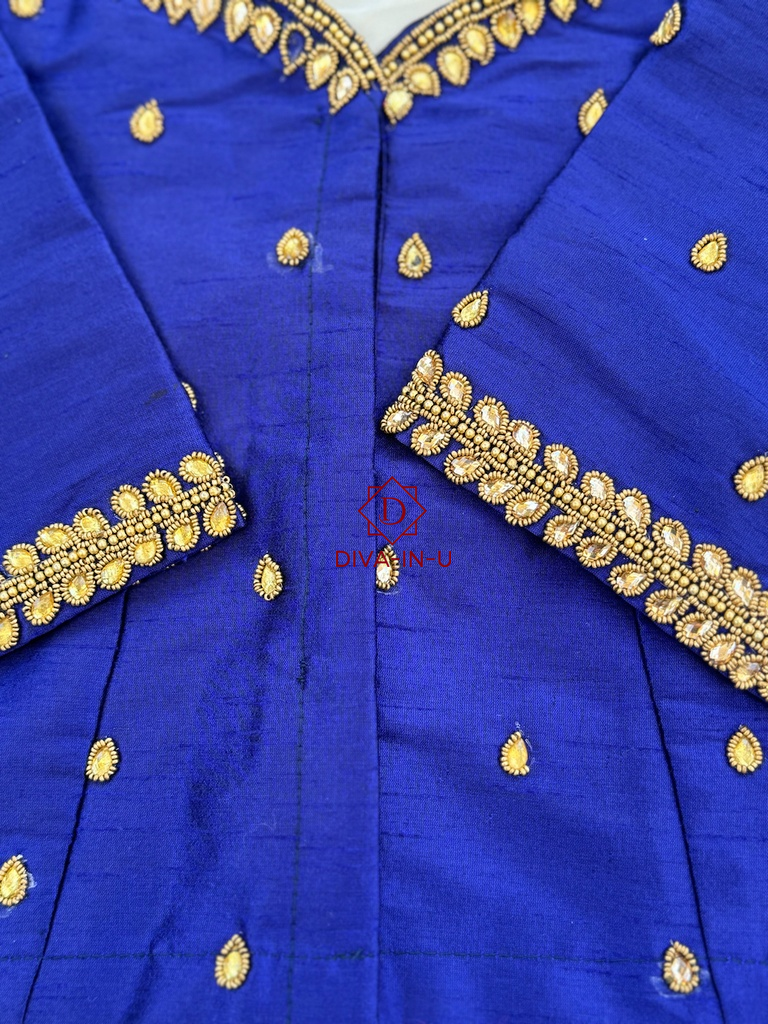 Royal Blue AARI/Maggam work blouse