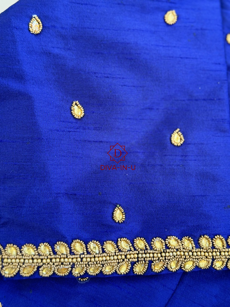 Royal Blue AARI/Maggam work blouse