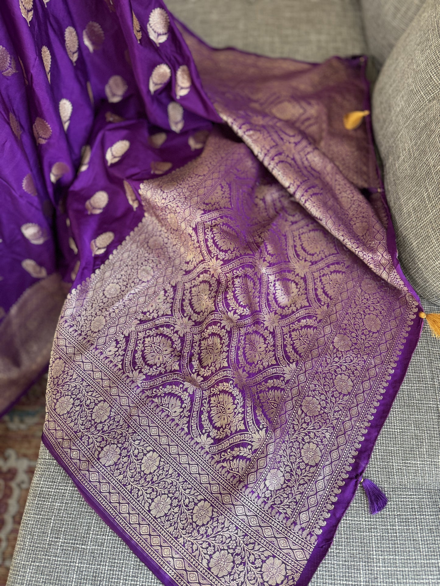 Handloom Banarasi Saree in Purple