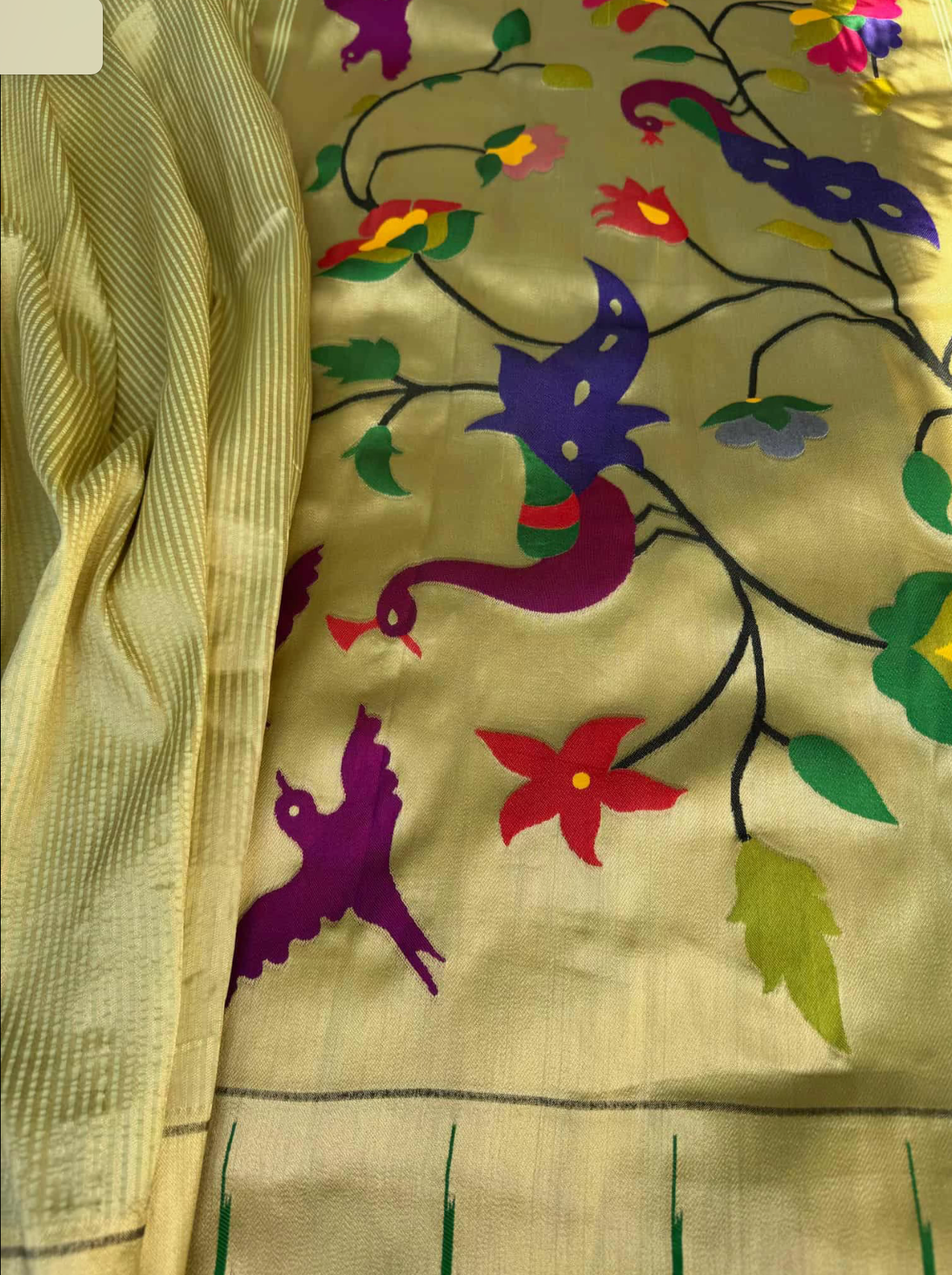 Banarasi Saree with Muniya Border and Paitani Pallu (Pre-Stitched Saree)