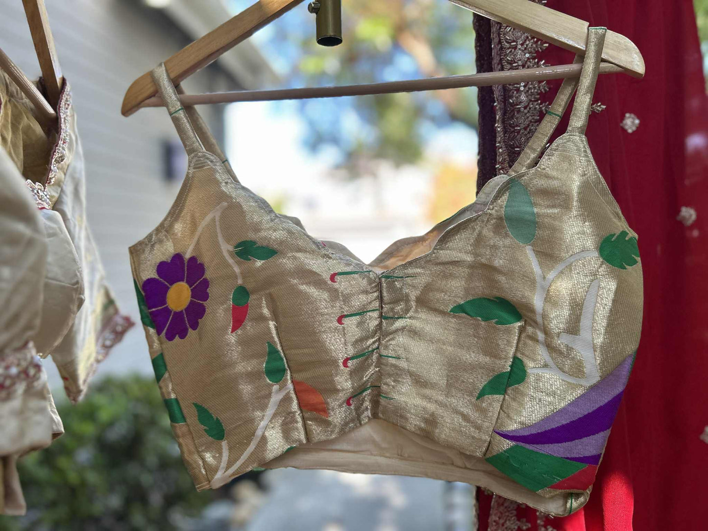 Offwhite Paitani Lehanga with stitched Designer Blouses and Dupatta