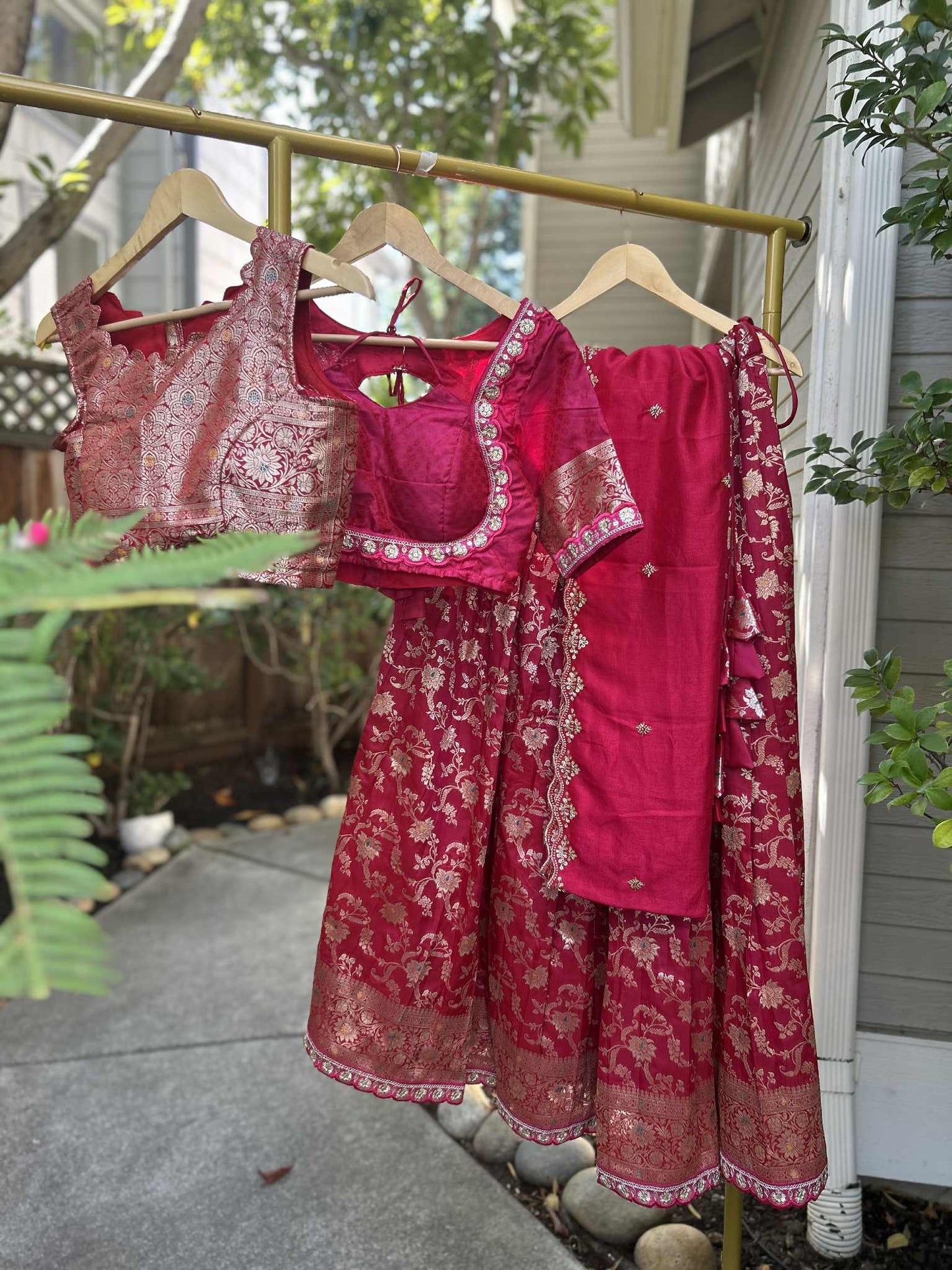 Rani Pink Banarasi Lehanga