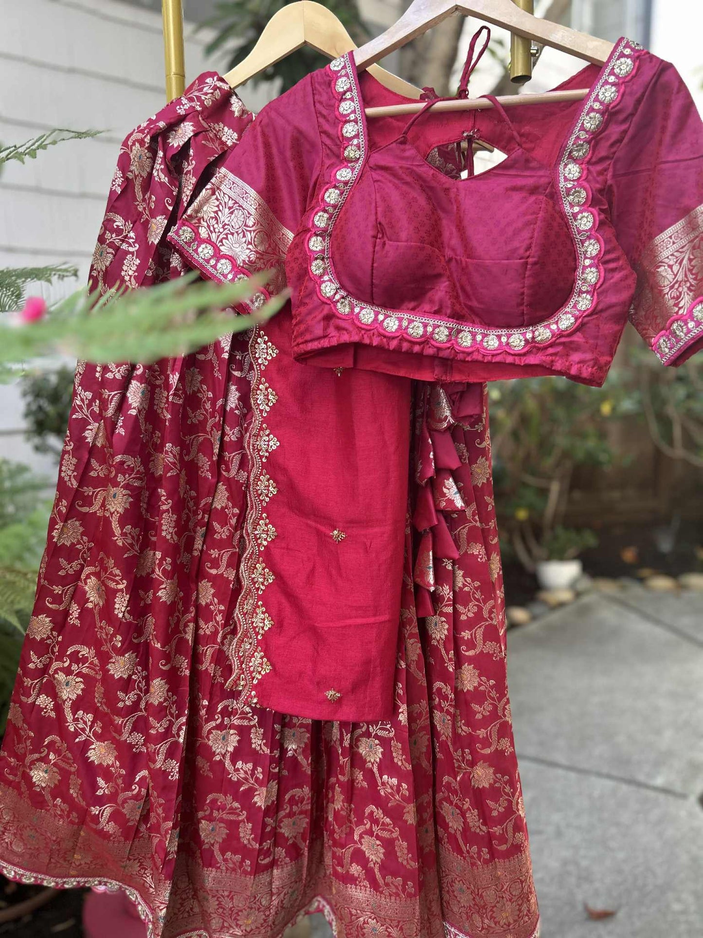 Rani Pink Banarasi Lehanga