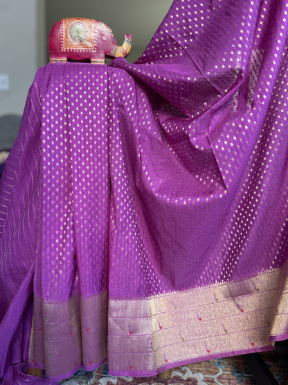 Semi Georgette Saree in Lavender