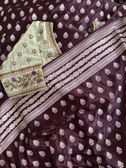 Pure Banarasi Saree in Brown