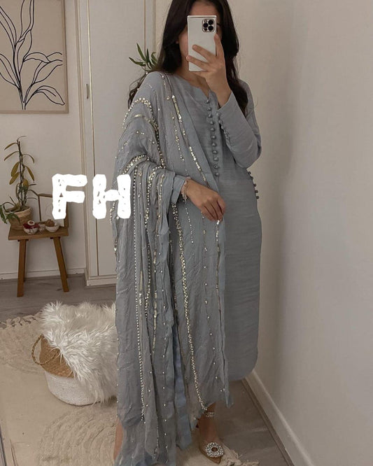 Grey Blue Salwar