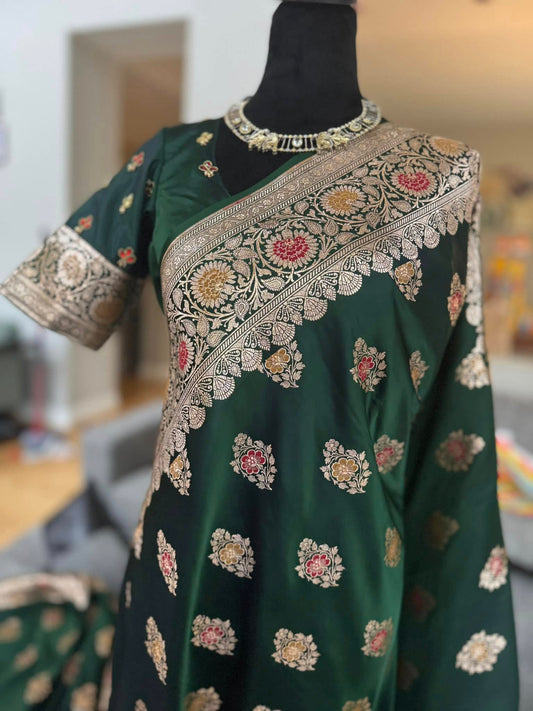 Pure Banarasi Saree in Green