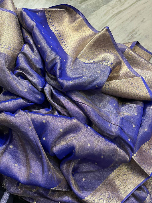 Tissue Saree in Indigo