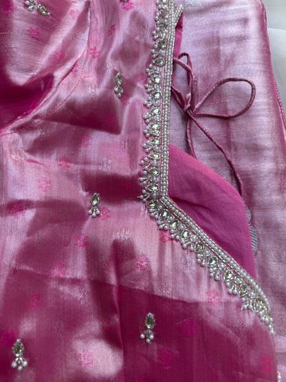 Tissue Saree in Pink Shade