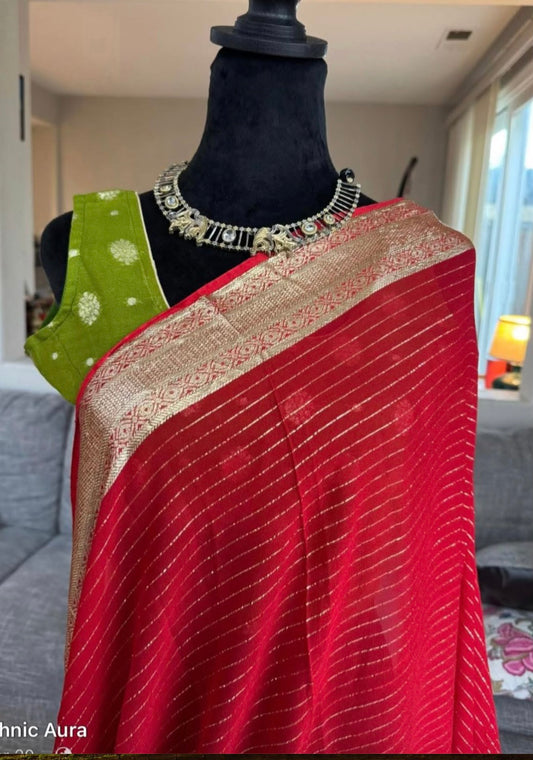 Viscose Saree in Red