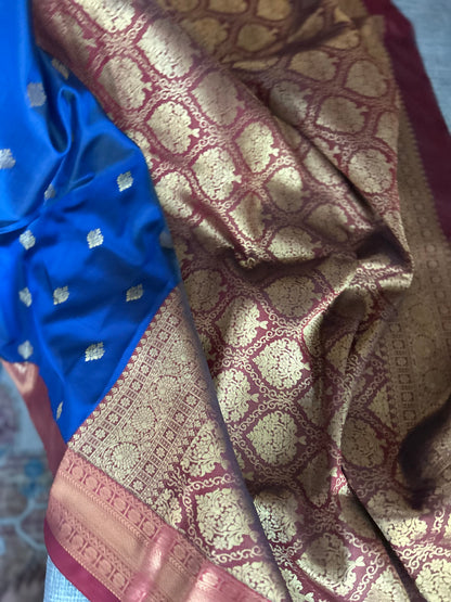 Soft Gadwal Saree with stitched blouse.