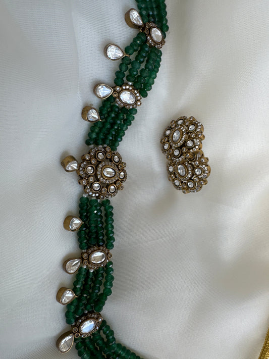 Kundan and Green Beads Choker