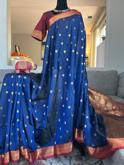Soft Gadwal Saree with stitched blouse.